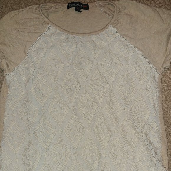 Girls Soft Lace Lined front Tshirt 16 - Picture 1 of 2